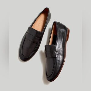New Madewell The Lacey Loafer, True Black, Size 7 Leather Preppy Business